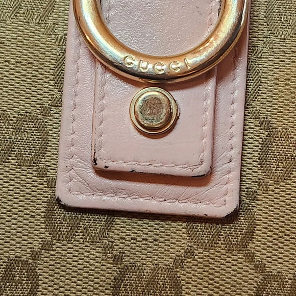 Gucci Canvas Gg Pink Cream Abbey Bifold Used Wallet